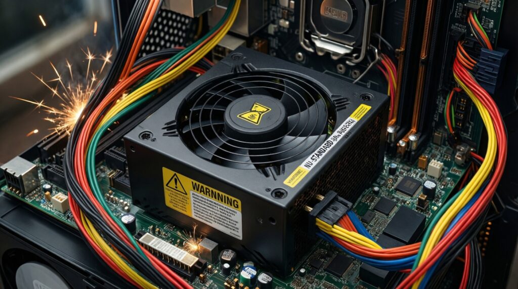 PSU ไม่ควรประหยัด: วิธีคำนวณวัตต์, 80 Plus, สายไฟ และอาการไฟไม่นิ่ง - иллюстрация