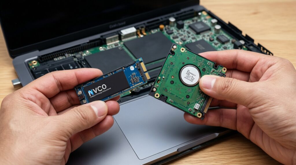 SSD แบบไหนเหมาะกับคุณ: SATA vs NVMe, DRAM/DRAMless และค่า TBW ที่ควรรู้ - иллюстрация