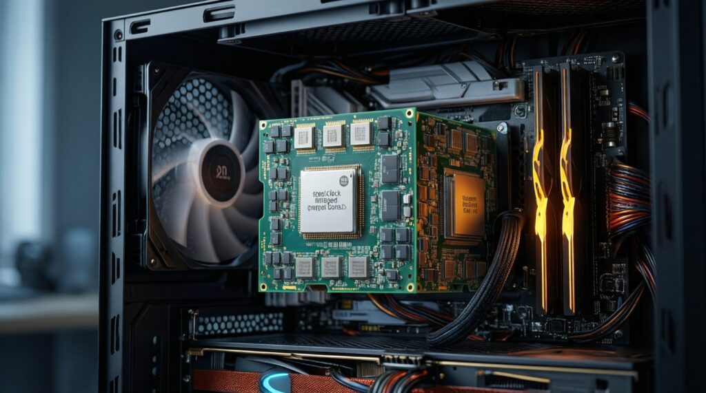 เลือก CPU สำหรับเกม vs งานครีเอเตอร์: โฟกัสคอร์/เธรดหรือความเร็วสัญญาณนาฬิกา - иллюстрация